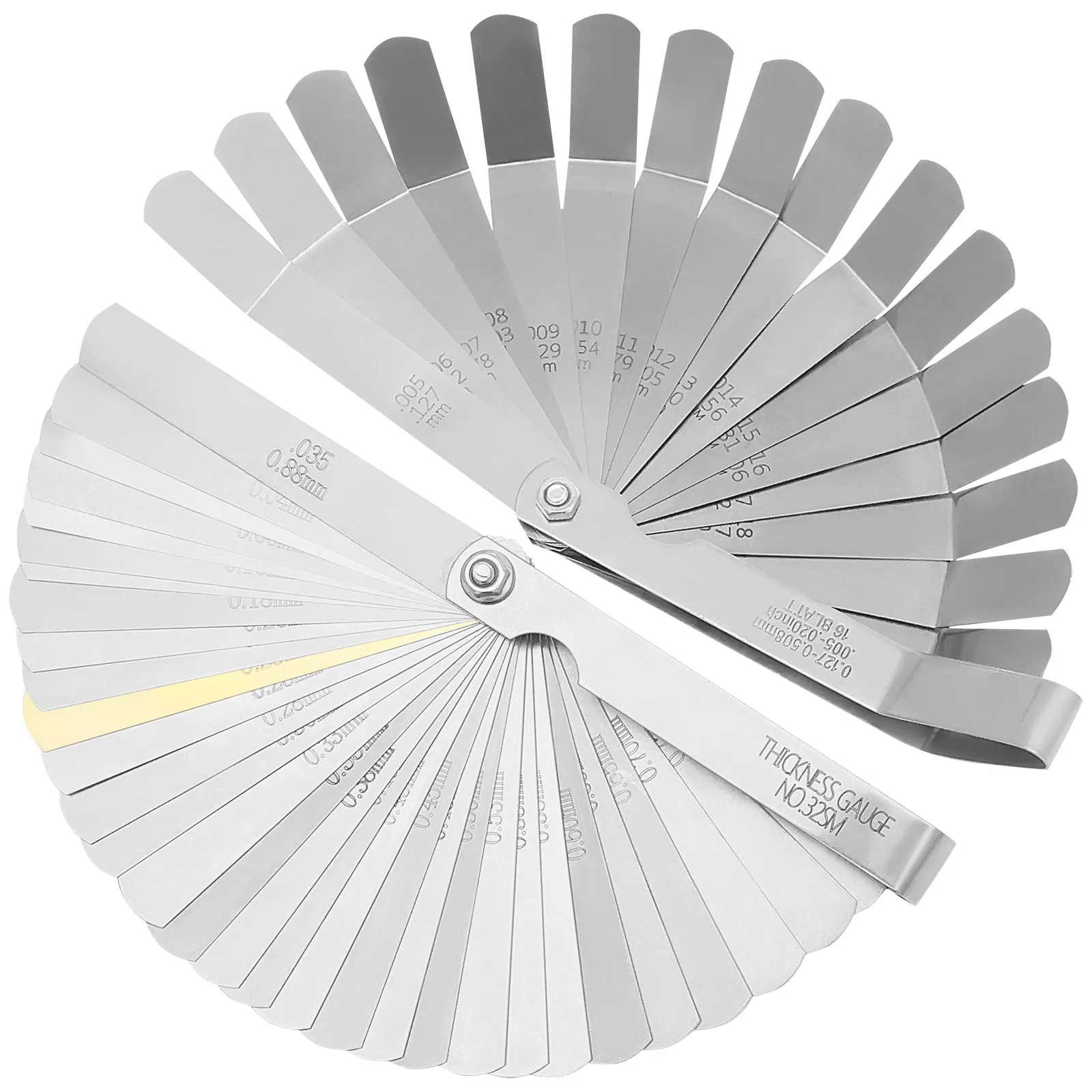 Fühlerlehre, metrische Größe, 0,04–0,88 mm, Dickenmessgerät-Set, Ventile, Laub von Ventilen, Zündkerzenlücke für Messung, Sondenlücke Image