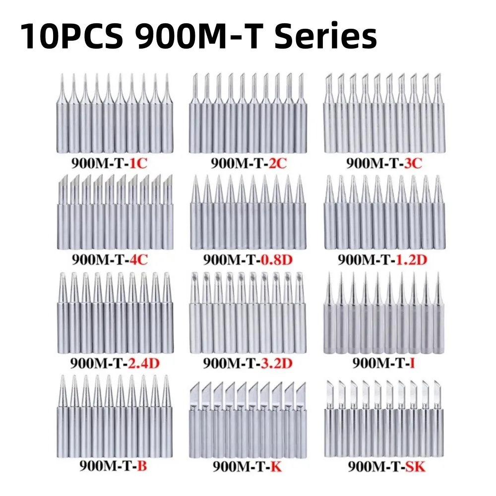 10 Teile/los Bleifreie Lötkolben Spitze 900M-T Serie Schweißen Stachel Kopf BGA Löten Station Rework Ersatz Zubehör Image