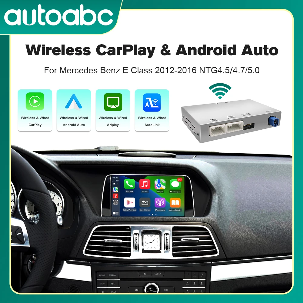Drahtloses CarPlay Android Auto für Mercedes-Benz E-Klasse W212 E Coupe C207 NTG4.5/4.7 NTG5.0 2012–2016 mit kompatibler OEM-Kamera Image