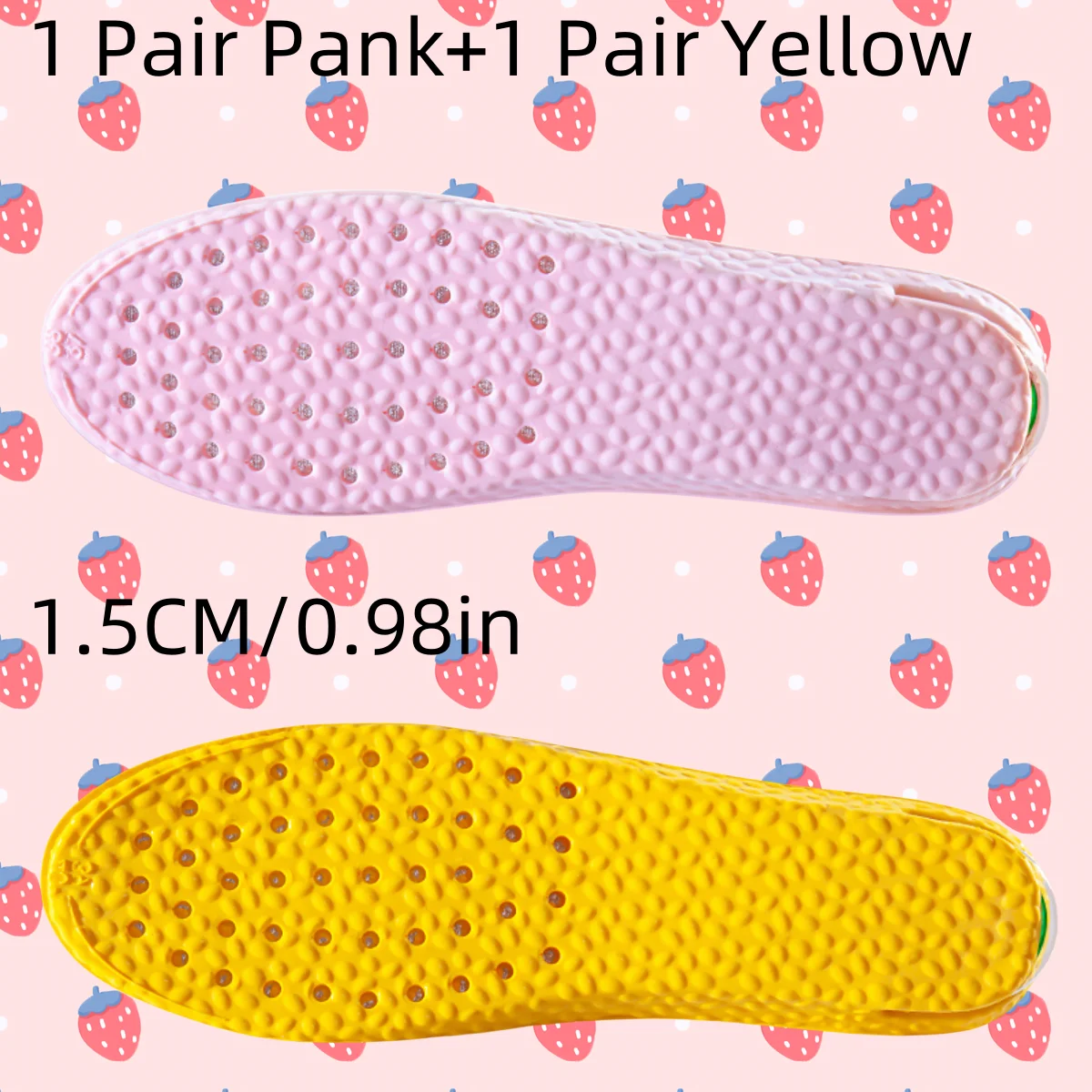 2 Paar Einlegesohlen zur Erhöhung der Höhe. Weiche und bequeme Laufeinlagen sind 1,5–3,5 cm (0,59–1,38 Zoll) Einlagen zur Fußhöhe Image