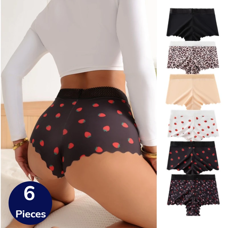 WarmSteps 6PCS Mode Damen Höschen Charming Leopard Sexy Dessous Unterwäsche Atmungsaktive Boxer Frau Boyshorts Gemütliche Unterhose Image