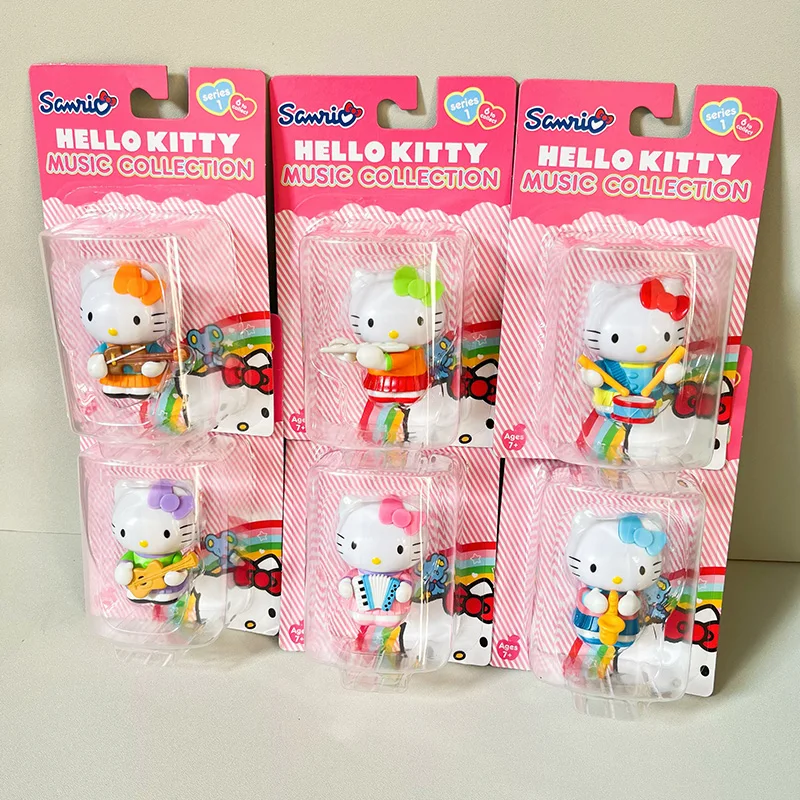 Sanrio Hello Kitty Konzertkünstler Akkordeon Flöte Trommel Gitarre Saxophon Violine Kitty Puppe Spielzeug Figur Sammlung Kinder Geschenke