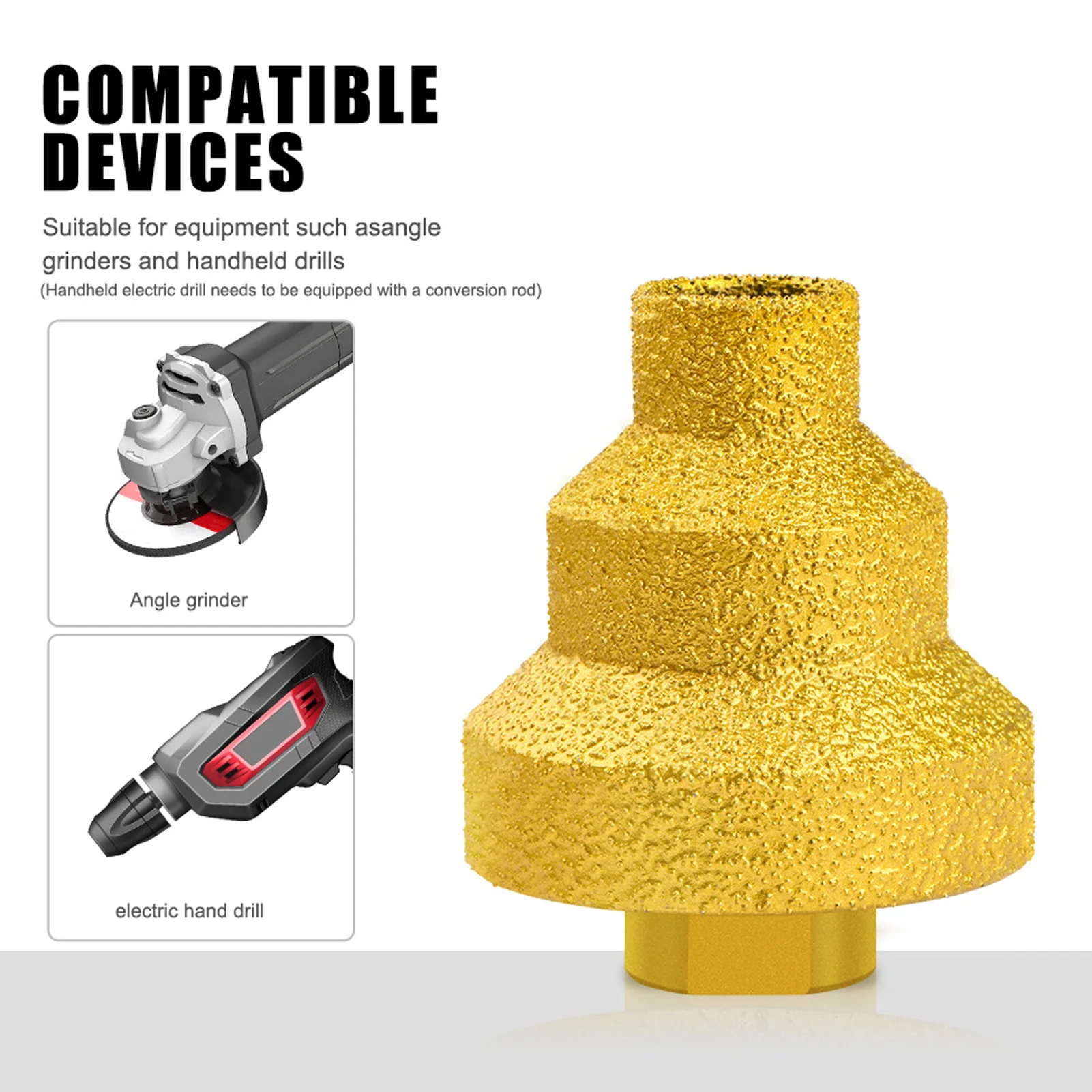 Anfasbohrer, 20 mm, 35 mm, 50 mm, stabile Reiben, mehrschichtige konische Reibahle, breite Kompatibilität für Betonfliesen, Marmor Image