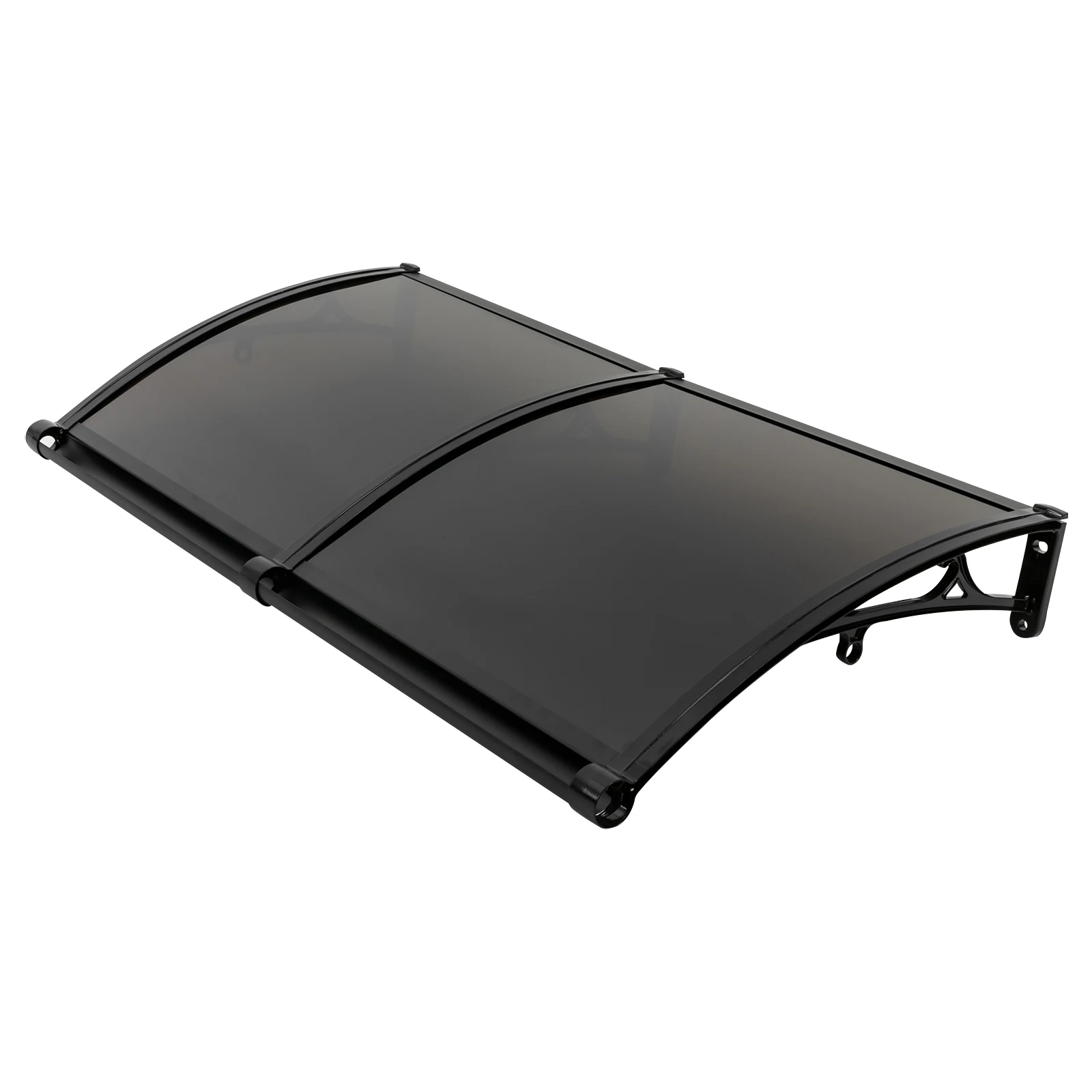 120 x 60 cm Bogen-Regenschuppen mit 2 Dichtungsbändern, Regenmarkise, Fenster, UV-Regen, Schnee, Sonnenlicht, Schutz für Haustür für den Außenbereich