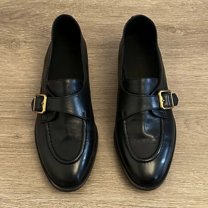 Retro Britsh Style Women's Loafers 2025 Spring Autumn Casual Fashion Slip On Round Toe Office Work Flat Shoes Zapatillas Mujer