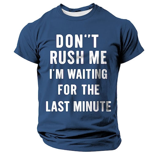 Herren Lustiges T-Shirt Renn mich nicht ich warte auf die letzte Minute Kurzarm Grafik Prokrastination Humor T-Shirt Image