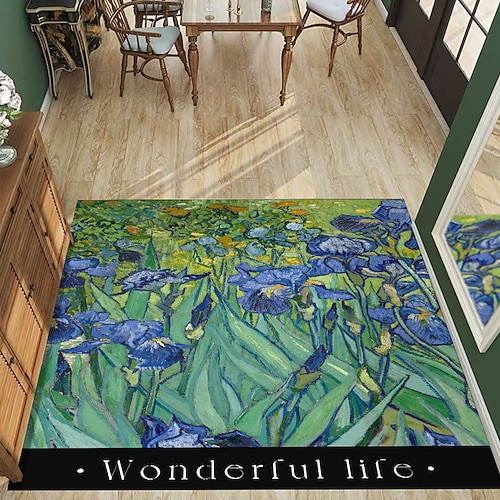 Eingangsbereich Türmatte für Wohnküche Flur Weich Rutschfest Maschinenwaschbar PVC Boden Teppich Ölmalerei Kunstdesign Fleckenresistent Wasserdicht Einfach zu reinigen Innen dekorativer Teppich Image