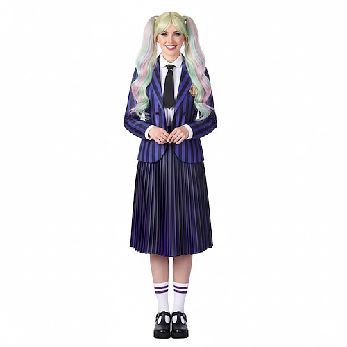 Dunkle Wissenschaft Karneval Ausgefallene Kostüme Schuluniform Gothic-Horror Gotisch Horror Gruseliges Kostüm Erwachsene Damen Halloween Karneval Leistung Party Einfaches Karnevalskostüm Verkleiden Image