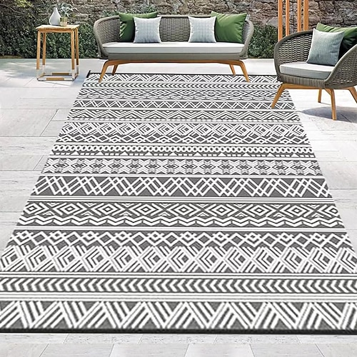 Outdoor-Teppich für die Terrasse, wasserdichte Kunststoff-Strohmatte für Camping, Outdoor, Indoor, Wohnmobil, Bodenmatte für Terrasse, Veranda, Deck, Balkon, Picknick, Strand Image