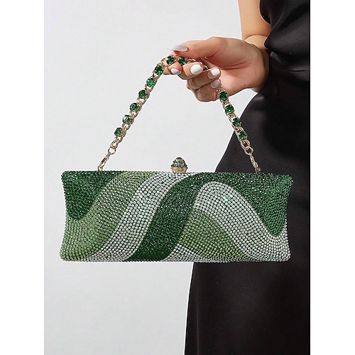 Abend-Clutch für Damen aus Kristall mit Kettenriemen, luxuriöse Strass-Handtasche in mehreren Farben, elegante Handtasche für Hochzeiten, Cocktailpartys und formelle Anlässe