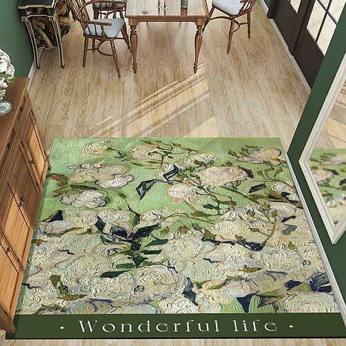 Eingangsbereich Türmatte für Wohnküche Flur Weich Rutschfest Maschinenwaschbar PVC Boden Teppich Ölmalerei Kunstdesign Fleckenresistent Wasserdicht Einfach zu reinigen Innen dekorativer Teppich Image