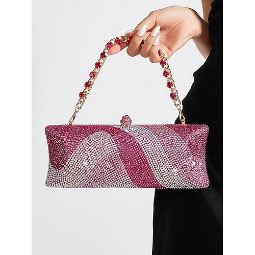 Abend-Clutch für Damen aus Kristall mit Kettenriemen, luxuriöse Strass-Handtasche in mehreren Farben, elegante Handtasche für Hochzeiten, Cocktailpartys und formelle Anlässe