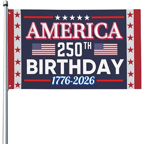 1776–2026 Flagge zum 250. Jahrestag der Vereinigten Staaten, patriotisches amerikanisches Banner für den Außenbereich zur Feier des Unabhängigkeitstages, als Dekoration für Garten, Hof oder Haus Image
