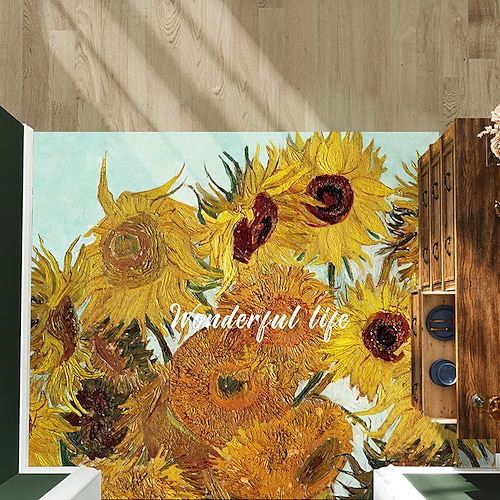 Eingangsbereich Türmatte für Wohnküche Flur Weich Rutschfest Maschinenwaschbar PVC Boden Teppich Ölmalerei Kunstdesign Fleckenresistent Wasserdicht Einfach zu reinigen Innen dekorativer Teppich Image