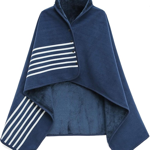 Fleece-Schal-Überwurfdecke, weicher Flanell-Multifunktions-Nickerchenponcho fürs Büro, kuscheliger, warmer Wintermantel, Decke für faule Tage Image