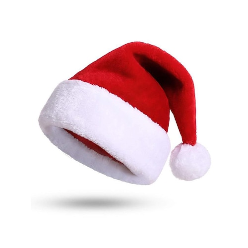 Weihnachtsmannmütze für Damen und Kinder – weicher Samt mit Plüschbesatz, perfekt für Feiertage und Familienfeste Image