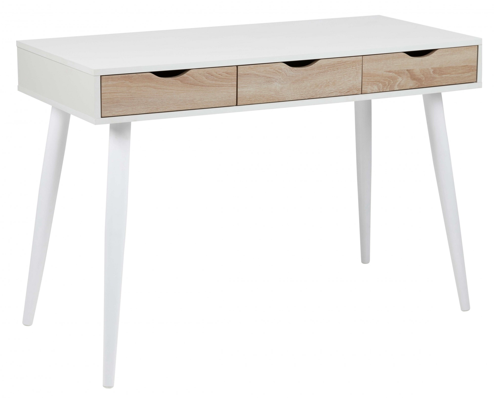 Schreibtisch ACTONA GROUP "Neptun", weiß (, weiß, weiß), B:110cm H:77,1cm T:50cm, Tische, Bürotisch, Arbeitstisch, mit 3 Schubladen, Breite 110 cm Image