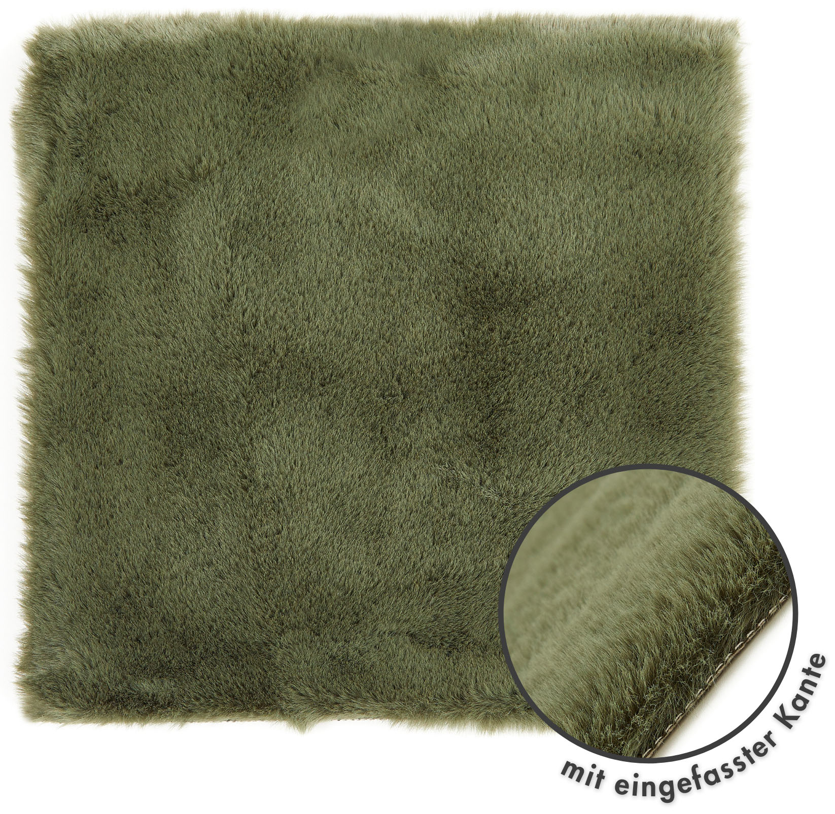 Stuhlkissen LUXOR LIVING "Sitzauflage Novara", grün (dunkelgrün, felloptik unifarben), B:40cm L:40cm, Polyester, Dekokissen_Sitzkissen_Kissenhüllen, Kunstfell, rund oder eckig, sehr weich, auch als 4er Set bestellbar