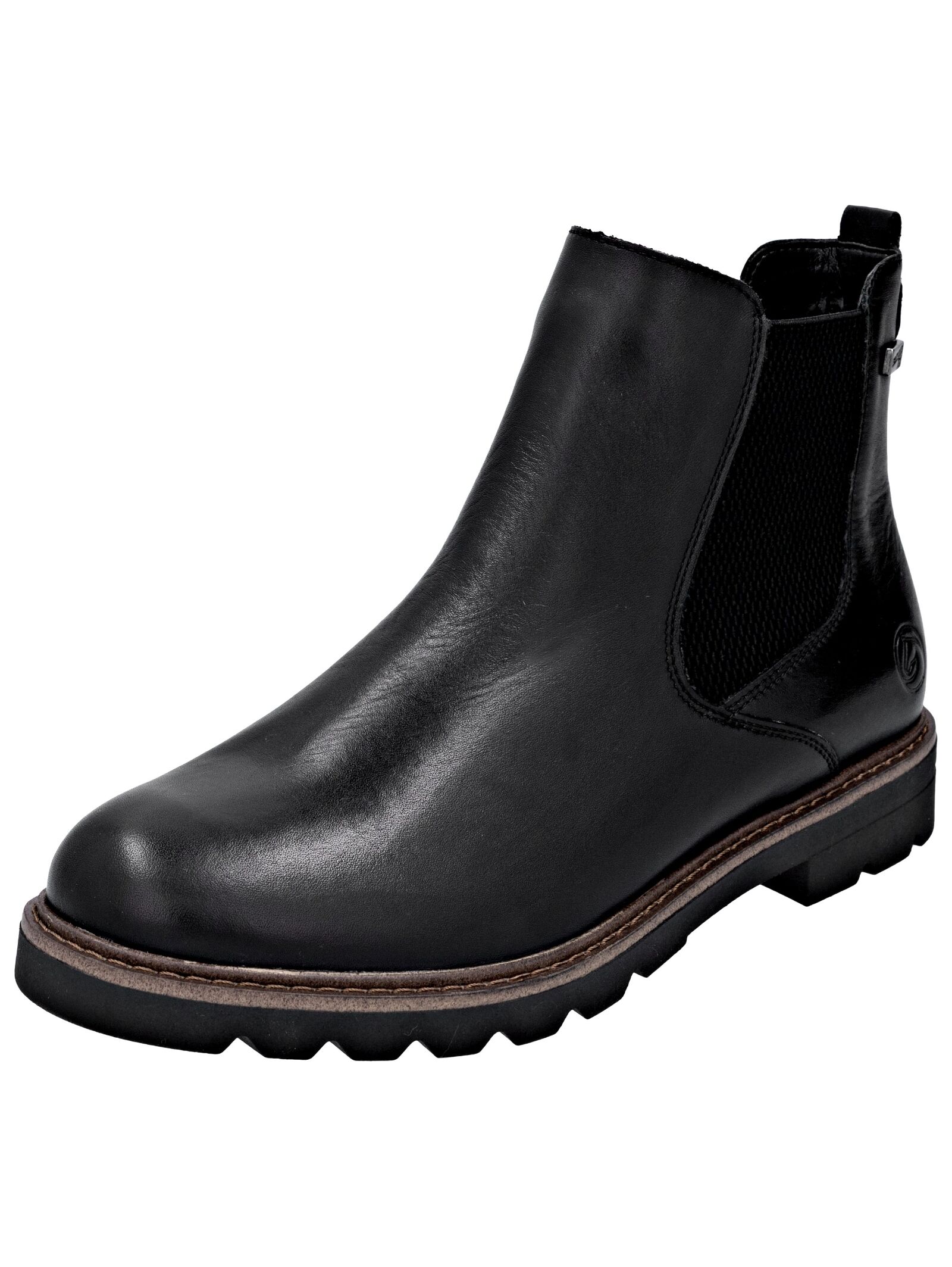 Stiefelette REMONTE "Remonte Stiefelette Leder/Textil", Damen, Gr. 37, schwarz, schwarz, Leder, Textil, Schuhe Stiefelette