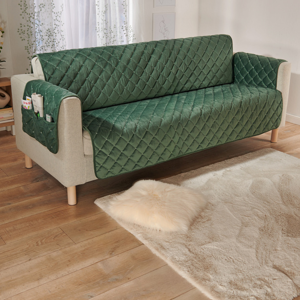 Sofaüberwurf 3-Sitzer grün 180 x 150 cm Eldo Image