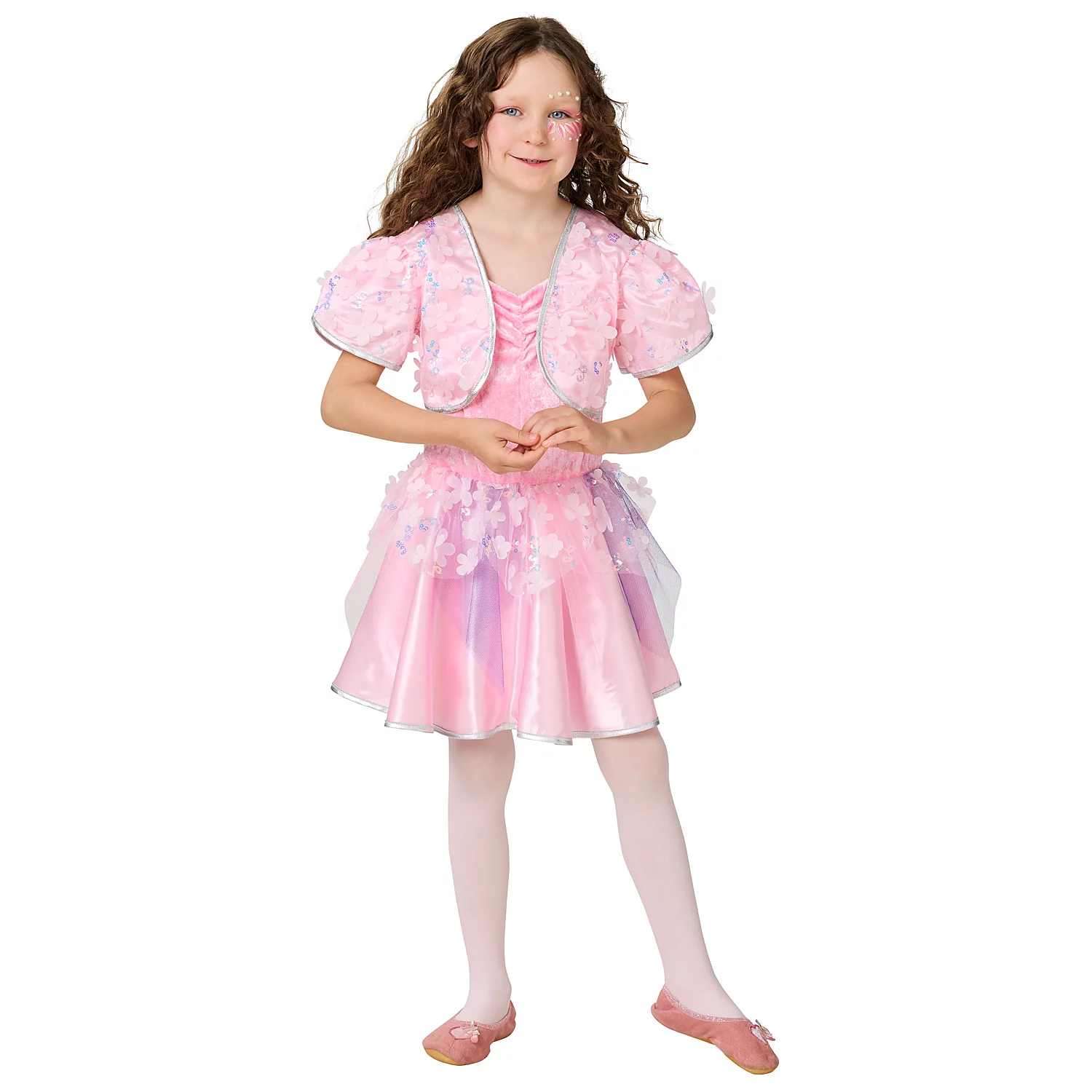 Kinder-Kleid Blumen, rosa