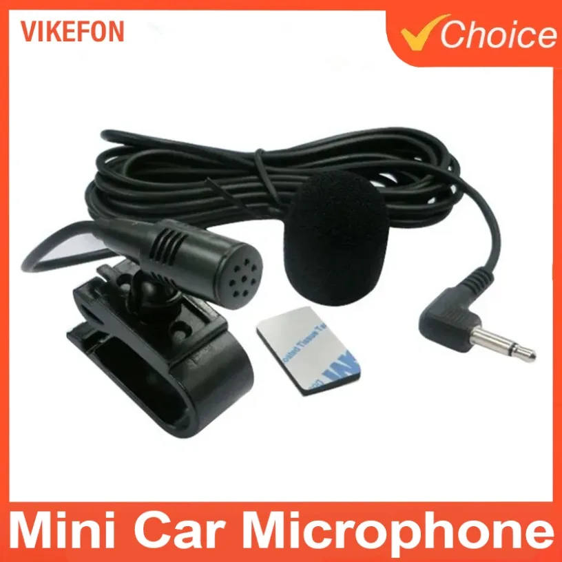 Auto 3,5mm Klinke Mikrofon Stereo-Mikrofon Mini Kabelgebundenes Externes Mikrofon für Auto-DVD-Radio 2m Lang Mini-Mikrofon Image