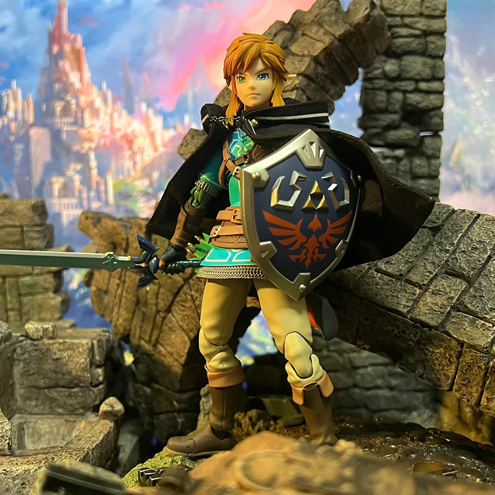 The Legend of Zelda figma Anime Handmade Link Tailored Tears of the Kingdom Umhang mit integriertem Eisendraht ist für 1/12 Spielzeuge geeignet Image