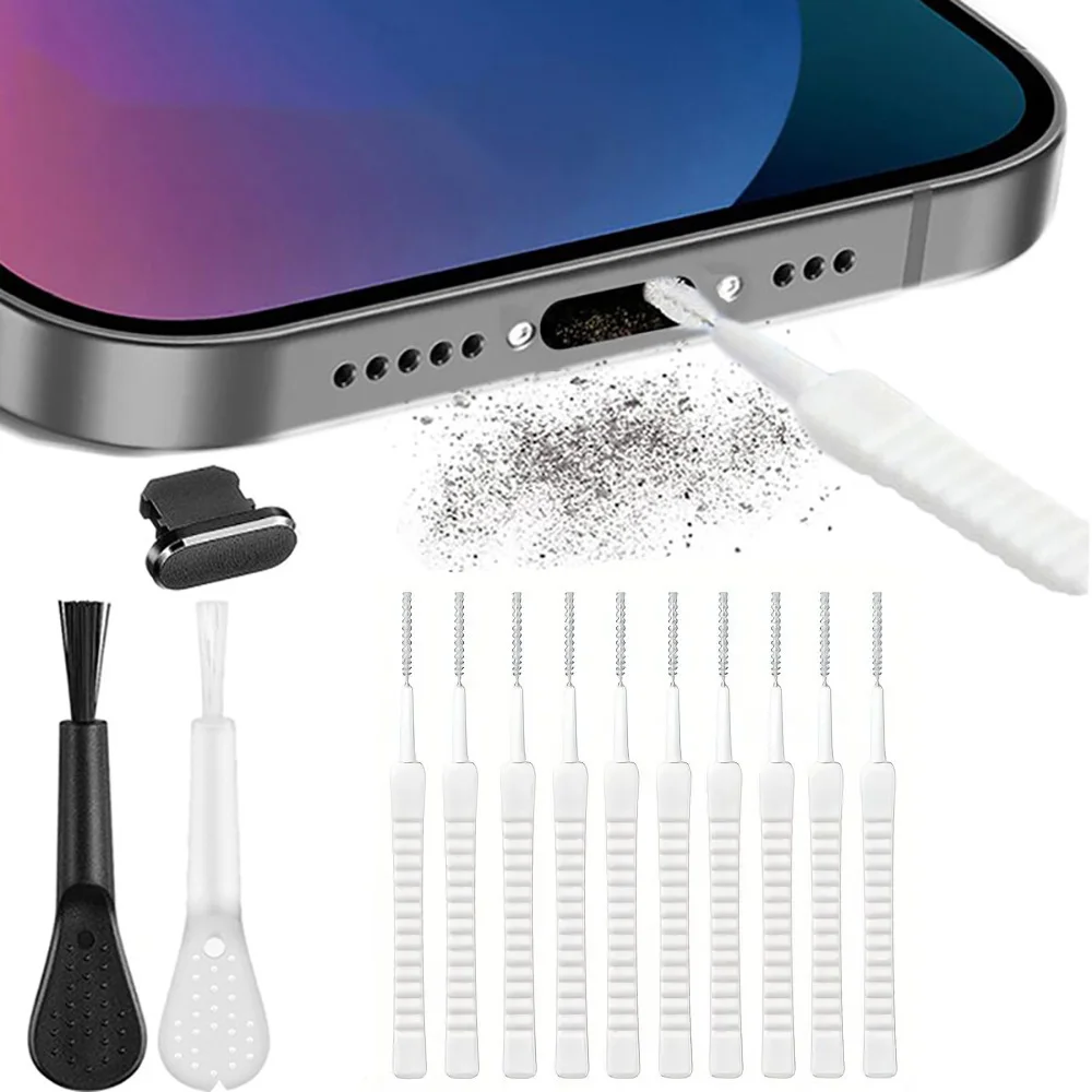13-in-1-Handy-Ladeanschluss Staubstecker Reinigungsset Bürstenreiniger-Set für IOS iPhone 17 16 15 Pro Max Samsung Xiaomi Typ C Image