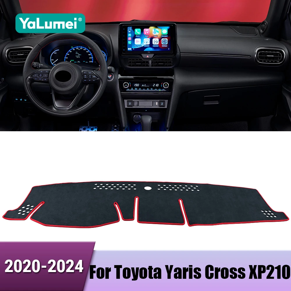 Auto Dashboard Abdeckung Vermeiden Licht Pad Instrument Panel Teppich Zubehör Für Toyota Yaris Kreuz XP210 2020 2021 2022 2023 2024 Image