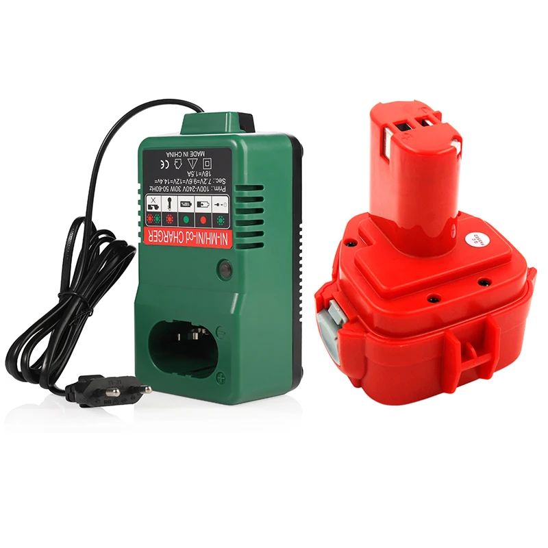 PA12 12 V 4,0 Ah Ni-MH-Akku und Ladegerät für Akku-Bohrschrauber von Makita 1220 1222 1234 1233 1235 6271D 6227D 6317D 6918D Image