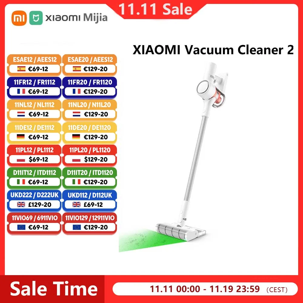 XIAOMI MIJIA Kabelloser Staubsauger, 2 Staub-Display-Edition, 24 kPa Saugleistung, 150 AW, starke Zyklonabsaugung, kabelloser Handstaubsauger Image