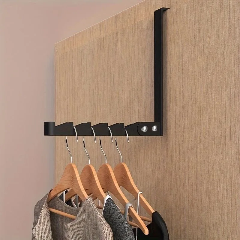 New Product Creative Folding Clothes Hanging Artifact Invisible Indoor Door Top Hat Storage Rack Clothes Hook