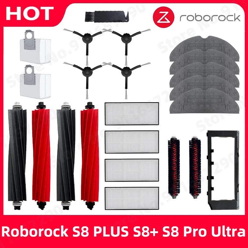 Roborock S8 PLUS S8+ S8 Pro Ultra G20 Roboter Staubsauger Hauptseitenbürste Mopp Hepa-Filter Staubbeutel Reinigung Rollbürste Zubehör Image