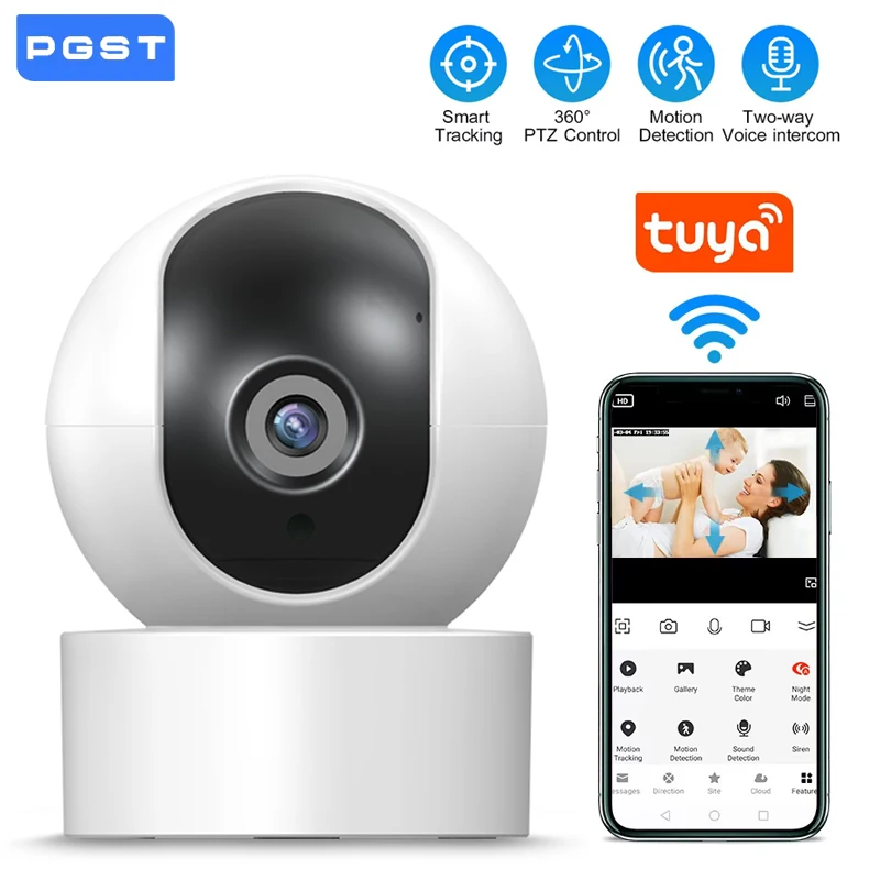 PGST 2MP 1080P Tuya IP WiFi Kamera Sicherheit Schutz Überwachung Kamera CCTV Smart Leben 2-Wege Audio nachtsicht Baby Monitor Image
