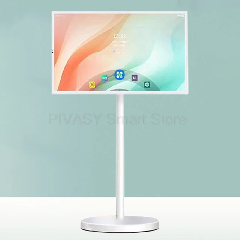 Smart TV Touch screen da 27 pollici Bluetooth WIFI Supporto girevole mobile per palestra Festa all'aperto Televisore con monitor batteria a 8 core