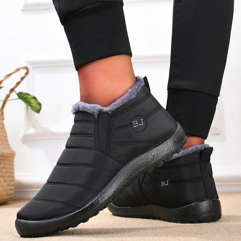 Schnee frauen Stiefel Plüsch Frauen Schuhe Slip Auf Damen Schuhe Flache Unisex Wasserdichte Stiefeletten Weiche Botas Mujer Winter Mädchen stiefel