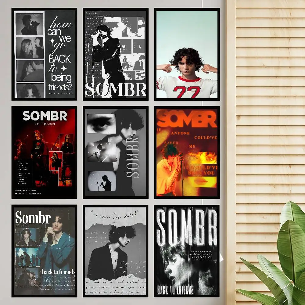 Hot Indie Singer Sombr Vintage Poster Sticky Vintage Room Home Bar Cafe Decor Kawaii Room Decor Image