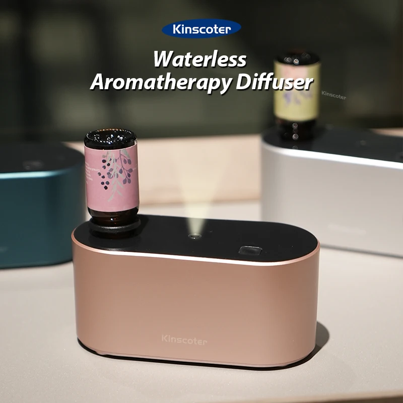 Elektrische Aromatherapie-Diffusormaschinen, wasserlose Aromadiffusoren, funktionieren mit ätherischen Ölen, Flaschen, strahlen Düfte perfekt Image