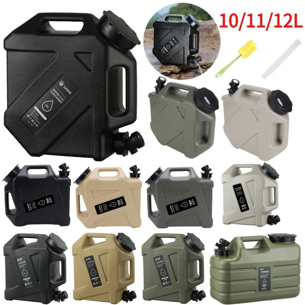 10/11/12L Camping Wasser Behälter Große Kapazität Outdoor Trinkwasser Eimer Tragbare Auto Wasser Tank mit Wasserhahn für Picknick Image