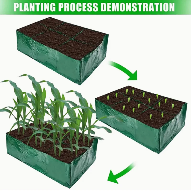 Gemüsepflanzbeutel mit 2 Gittern, tragbar, für den Blumengarten, erhöhtes Bett, wiederverwendbare Hofdekoration – umweltfreundlicher wachsender Behälter Image