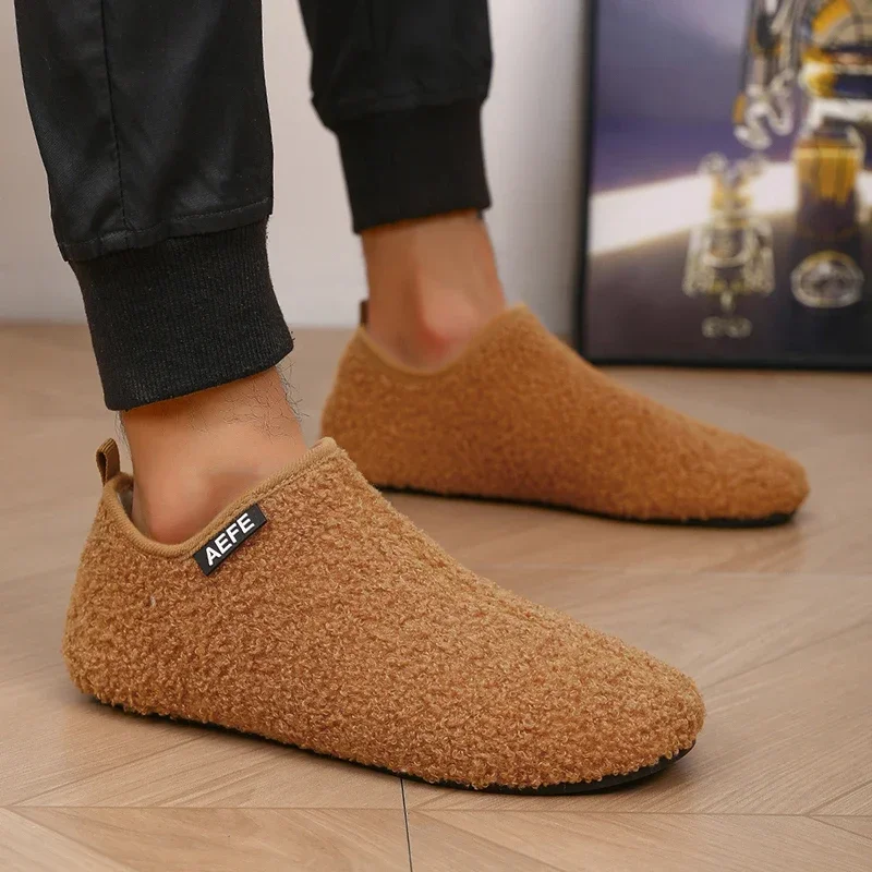 MAEDEF Herrenschuhe, Winter, warm, Herren-Hausschuhe, weich, bequem, für Schlafzimmer, Baumwolle, Slipper, Herren-Schuhe, leicht, dünner Boden, Herrenschuh