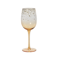 Weinglas 22,6cm - Glas mit Sternen Glasgeschirr Wasserglas Saftglas Sektglas Gläser Weihnachten Glas mit Stiel Cocktailglas Apricot Gold