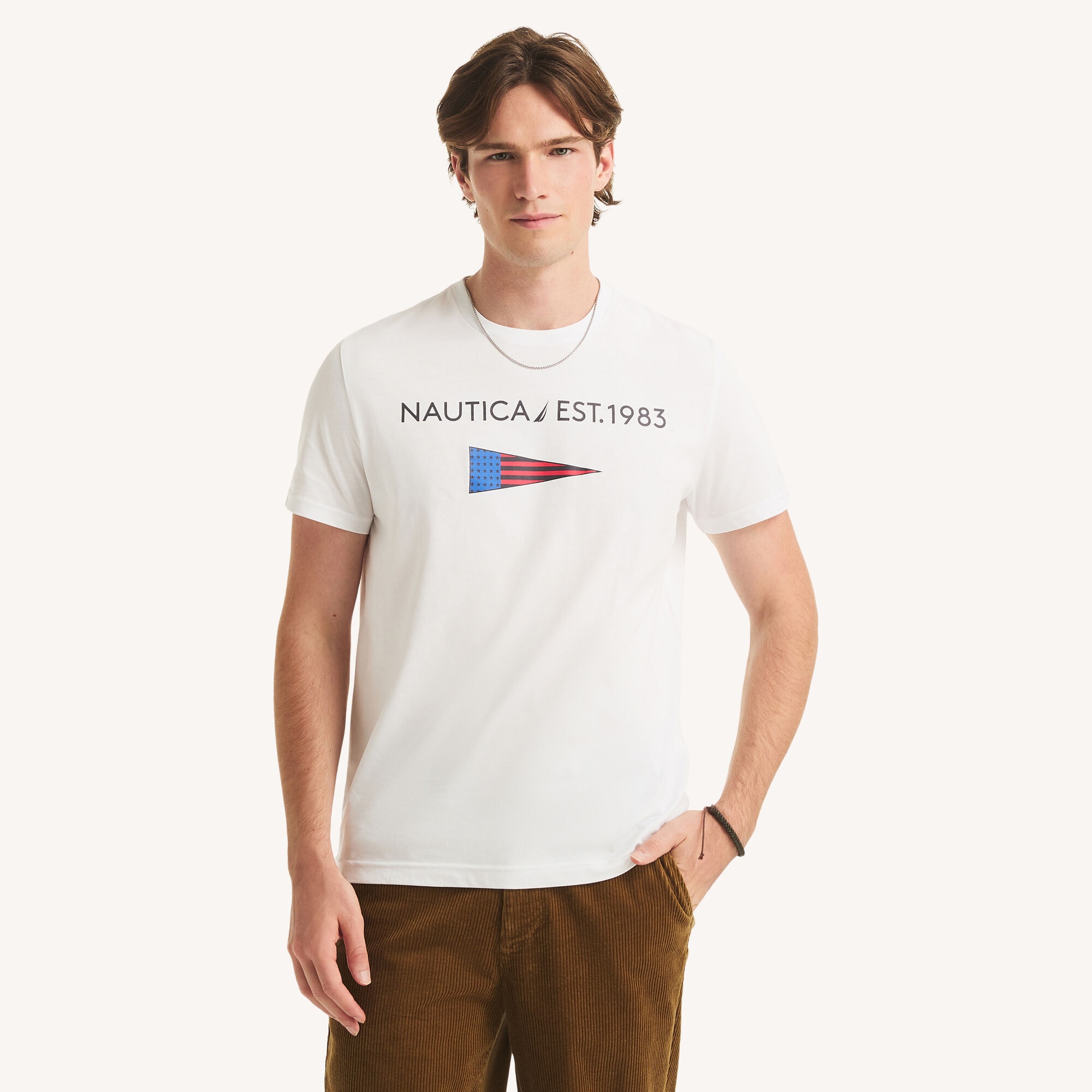 Nautica Men's 1983 Graphic T-Shirt 101 (Bright White), XXL