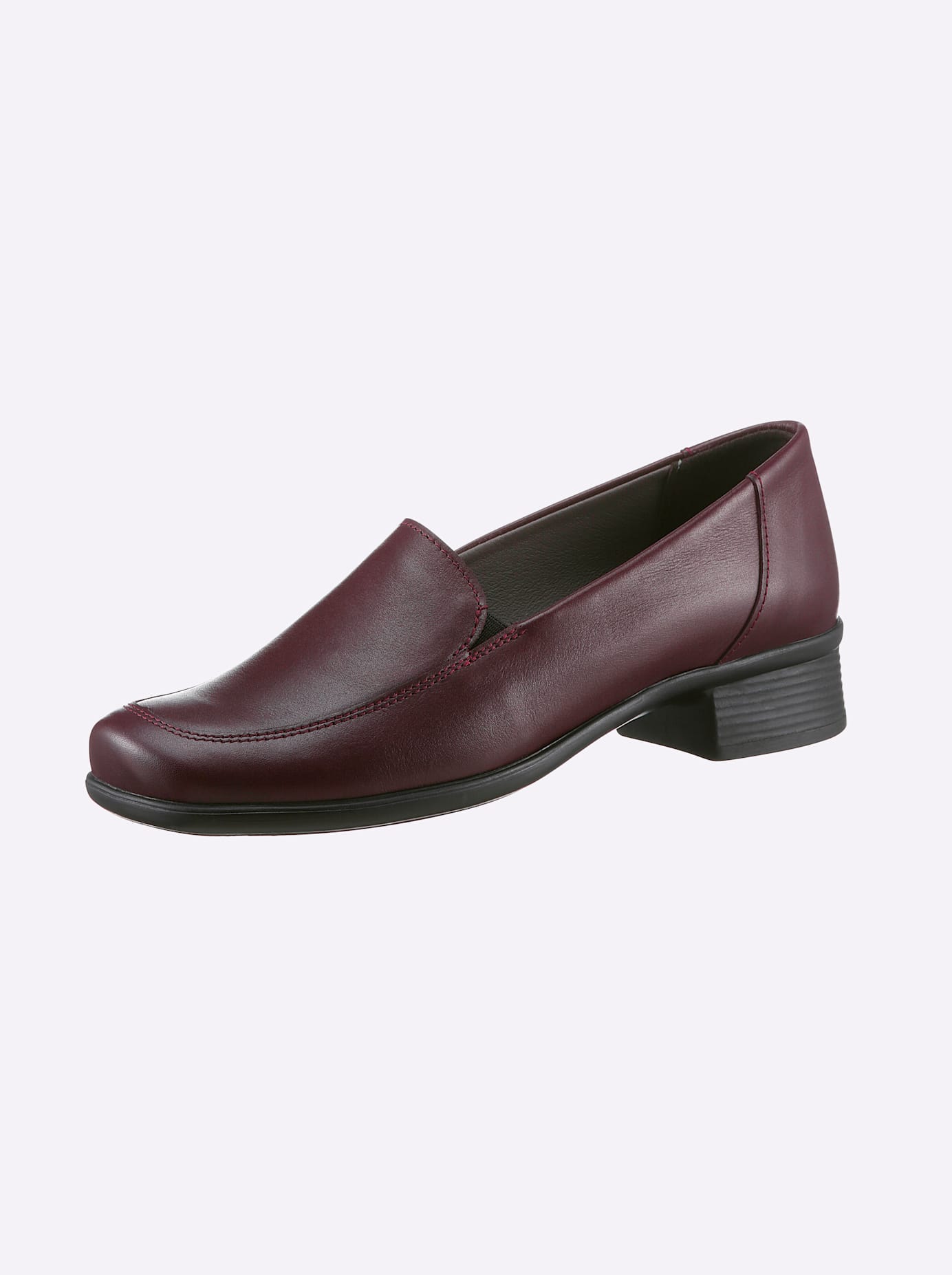 Slipper CLASSIC, Damen, Gr. 40, rot (bordeaux), Glattleder, Rindsleder, Basic, Schuhe Slipper