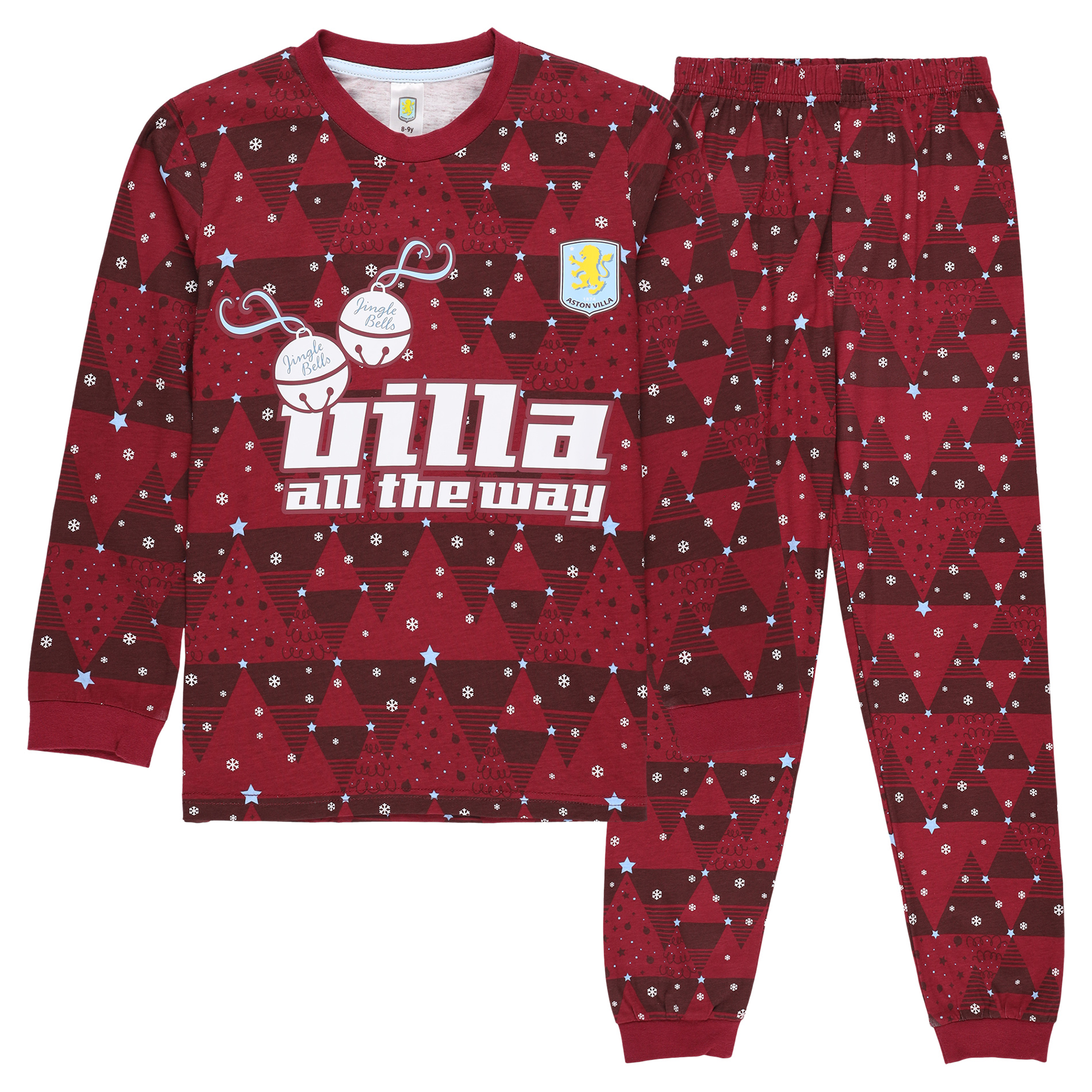 Aston Villa Weihnachtspyjama – Weinrot – Kinder Image