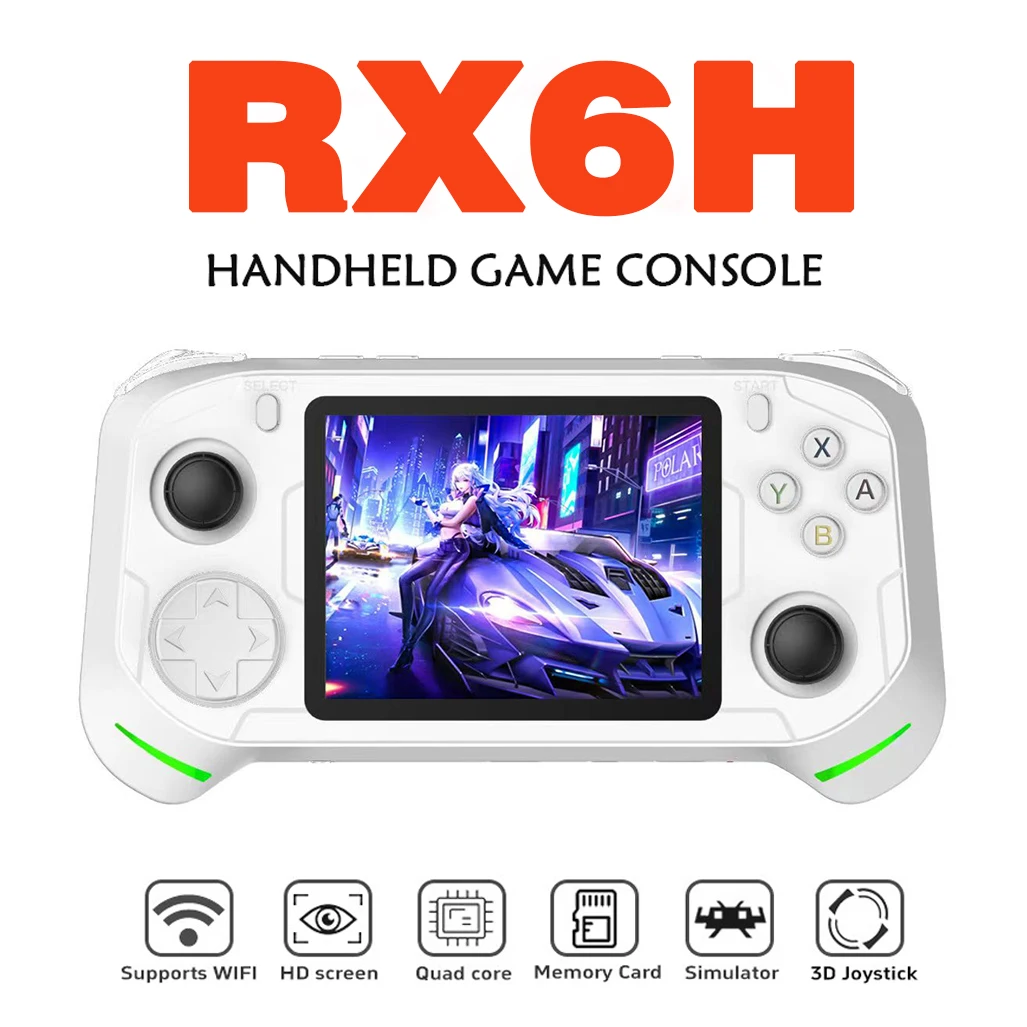 Nouveau Console de jeu rétro RX6H système Linux système de jeu rétro 3.5 pouces jeu vidéo classique Console de jeu Portable