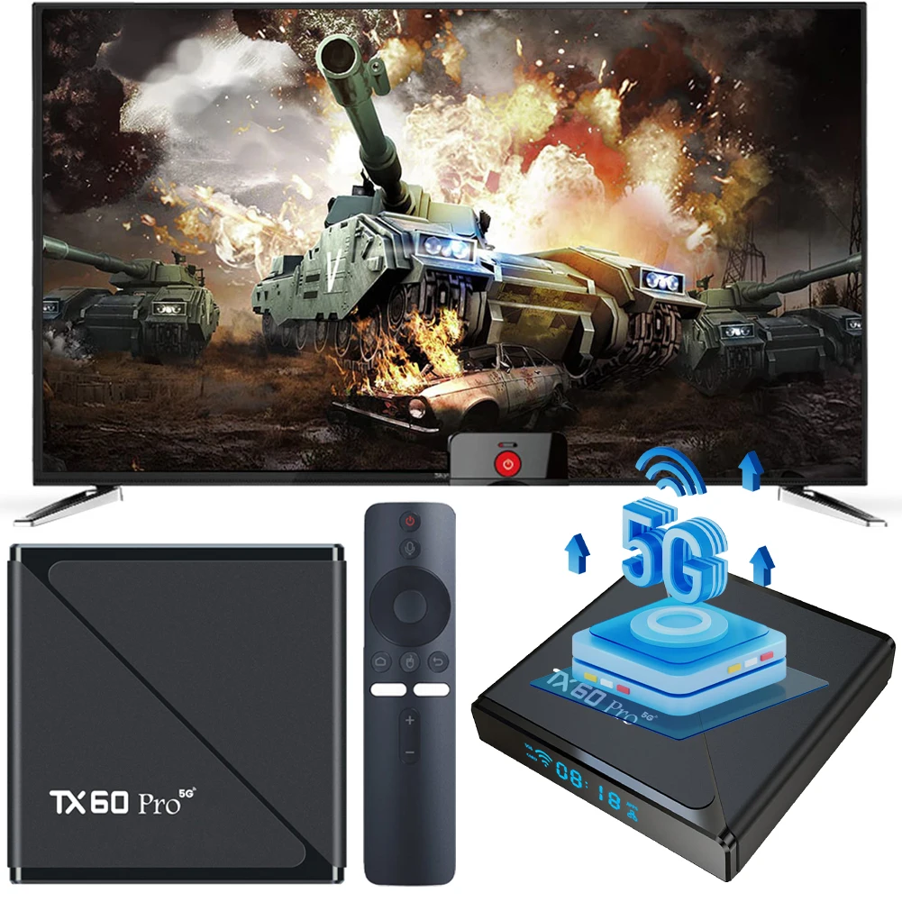 Android 24 TV Box 16GB 256GB Set Top Box 14K 2.4G/5G Dual WiFi Android Box with Remote