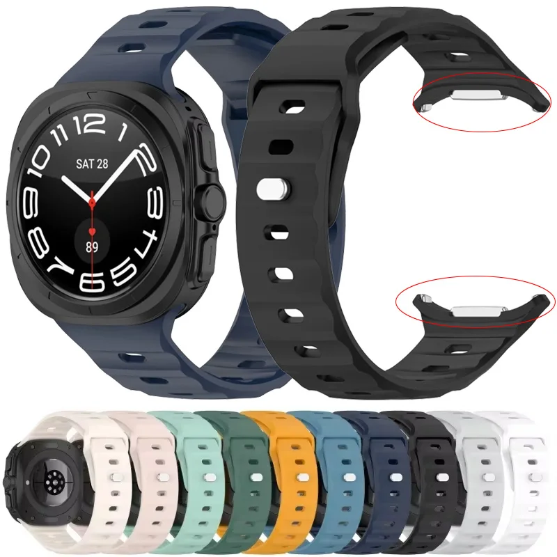 Silikonarmband für Samsung Galaxy Watch 2025 Ultra 47 mm, keine Lücken, weiches Armband, Galaxy 8–7 Ultra 47 mm, gebogenes Endarmband Correa Image