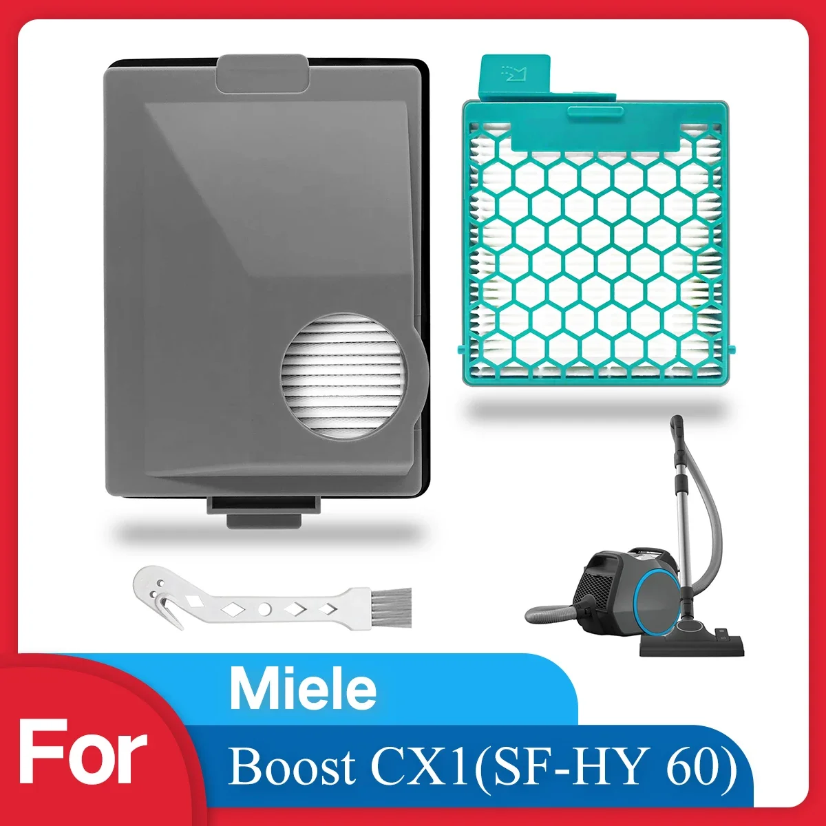 Filterset – kompatibel mit Miele Boost CX1 Staubsaugern – Ersatzfilter SF-HY 60 & CX-FSF – ideal für Allergiesaufferer Image