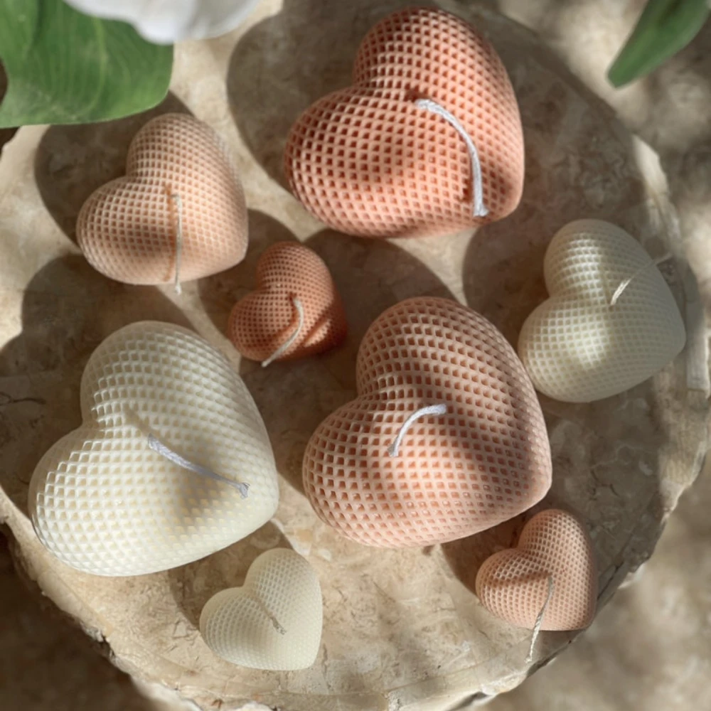 1-3 stücke Weben Liebe Duft Kerze Form Herz Duft Kerze, Der Kit Handgemachte Handwerk Gips Harz Form Hochzeit souvenirs DIY Geschenke Image